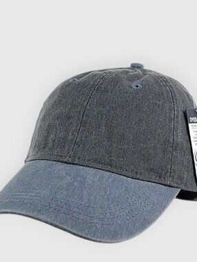 Plain blue and gray snapback hat